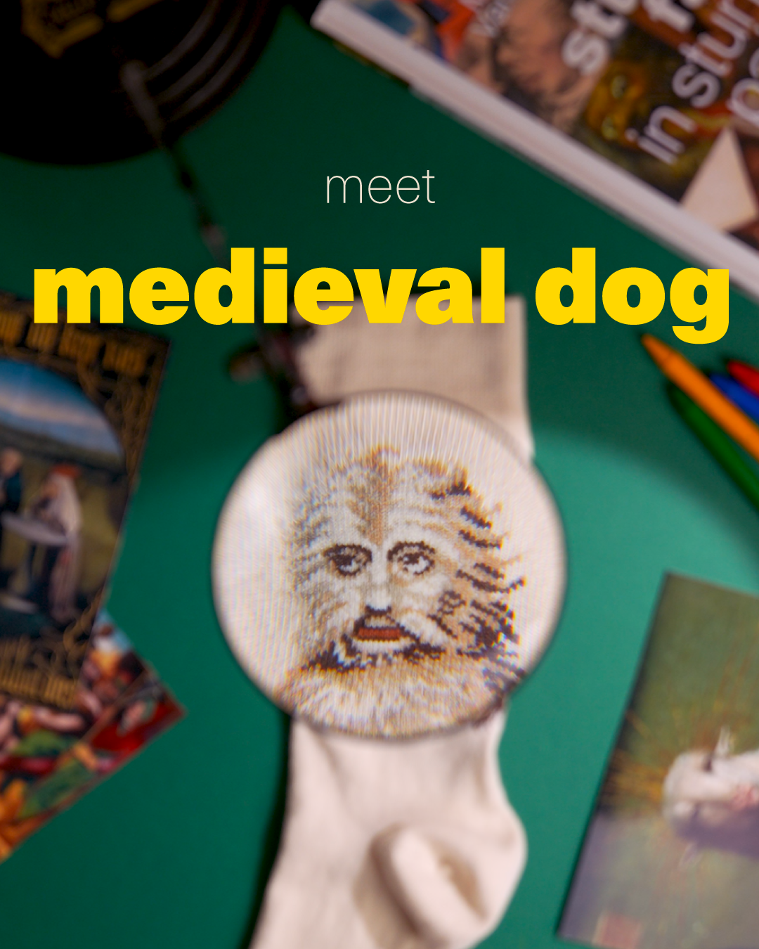 Stunning Art Socks - Medieval Dog